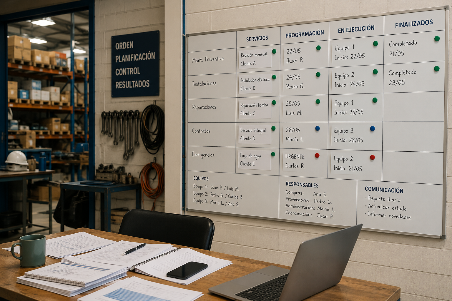 Empresa de mantenimiento | Estructura y organización